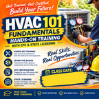 March 15th, 2027 -HVAC 101 Fundamentals: Hands-On Training with CFC & State Licensing (OUT OF COUNTY)